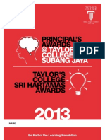 Application Form - Principal's Awards 2013 & TCSH Awards 2013