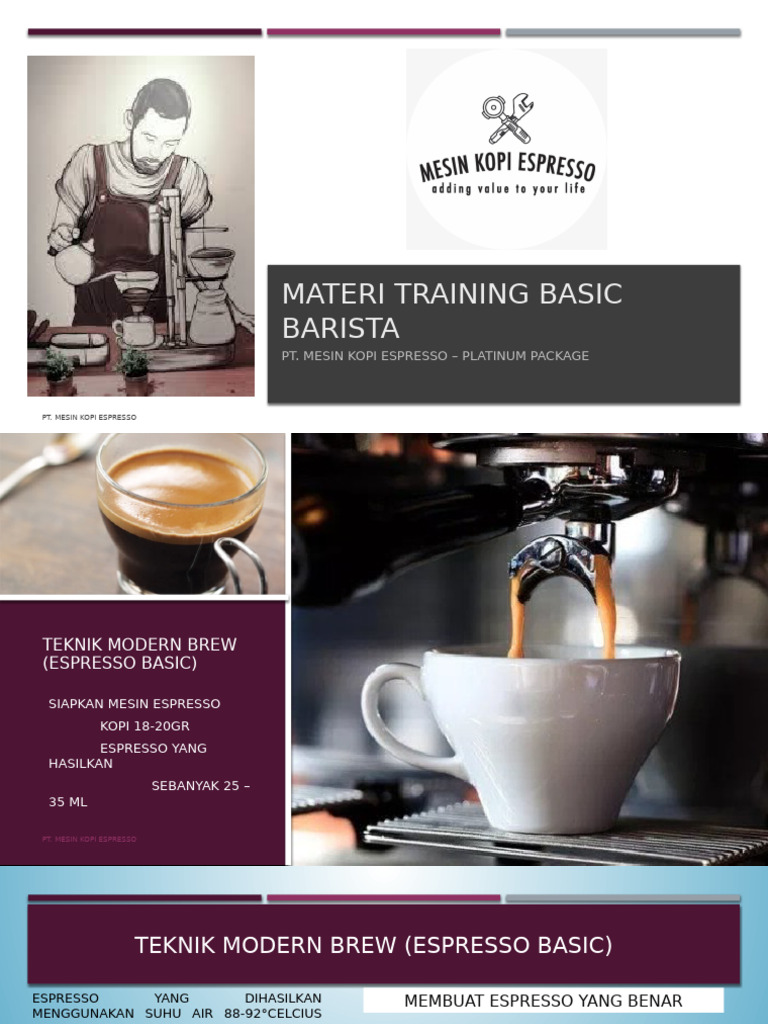 Materi Dasar Pelatihan Barista | PDF