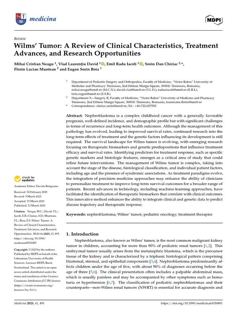 Wilms' Tumor: Clinical Insights and Advances | PDF | Cancer | Medical ...