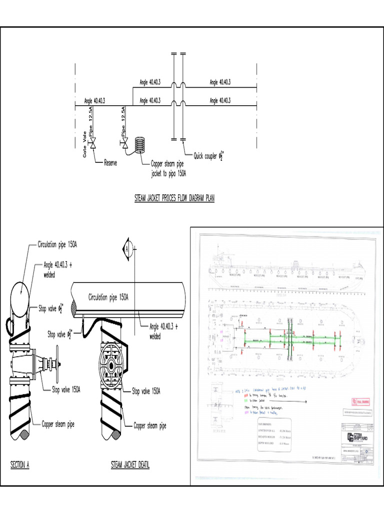 Line Steam Jacket Pipe in Oil Barge-Model | PDF