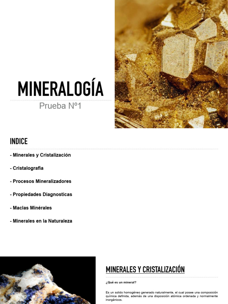 Fundamentos de Mineralogía y Cristalización | PDF | Minerales | Mineralogía