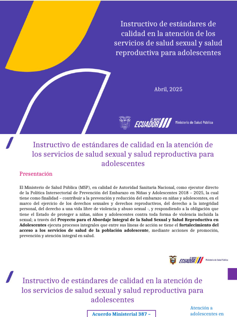 Estándares de Calidad en Salud Adolescente | PDF | Cuidado de la salud ...