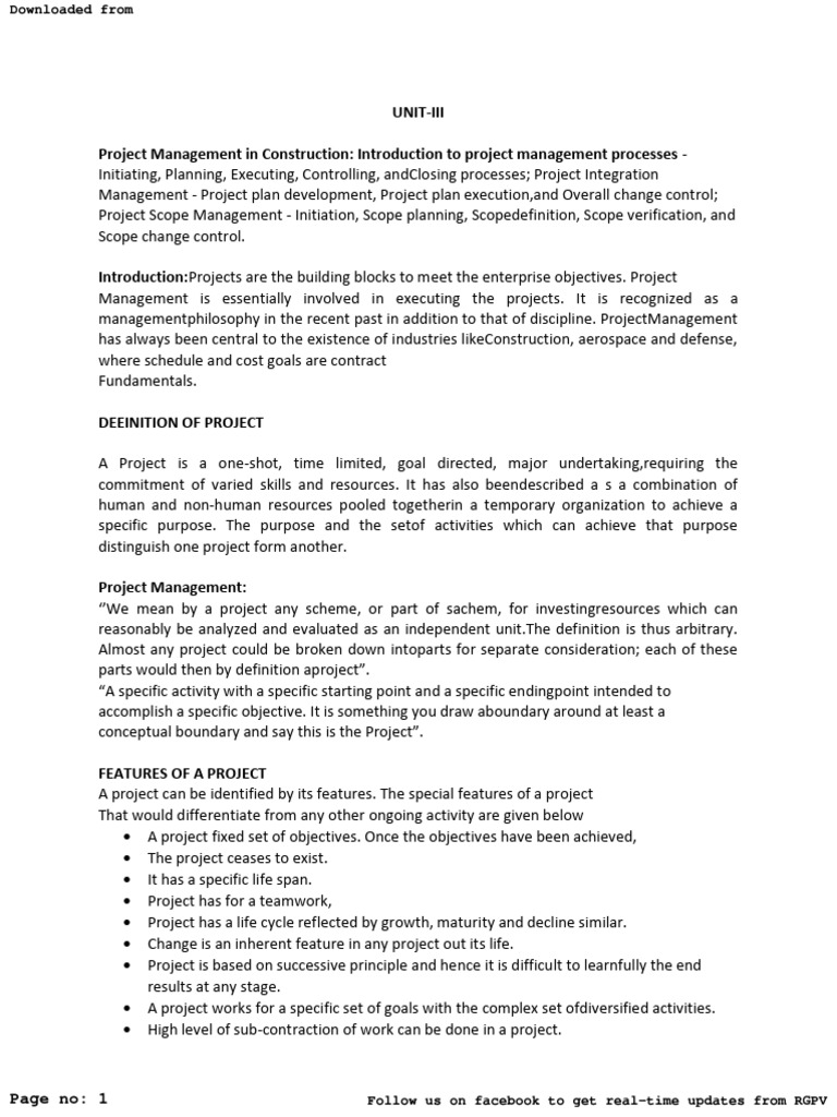 Notes Infrastructure Engineering Unit 3 | PDF | Project Management ...