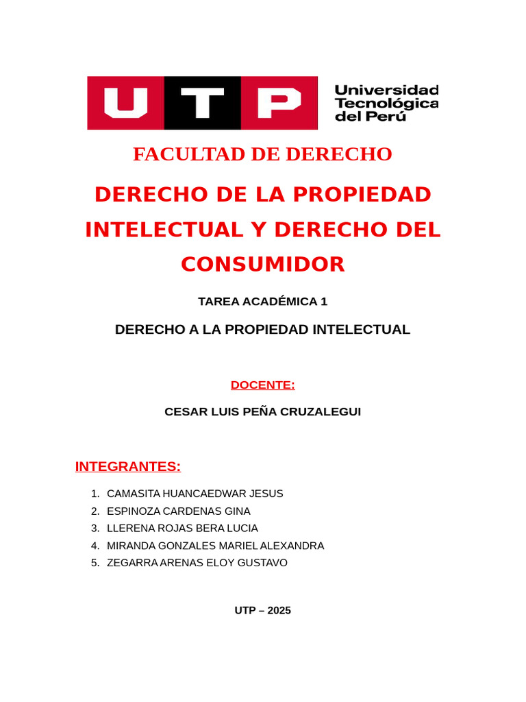 Ta-1 Derecho A La Propiedad Intelectual | PDF | Propiedad intelectual ...