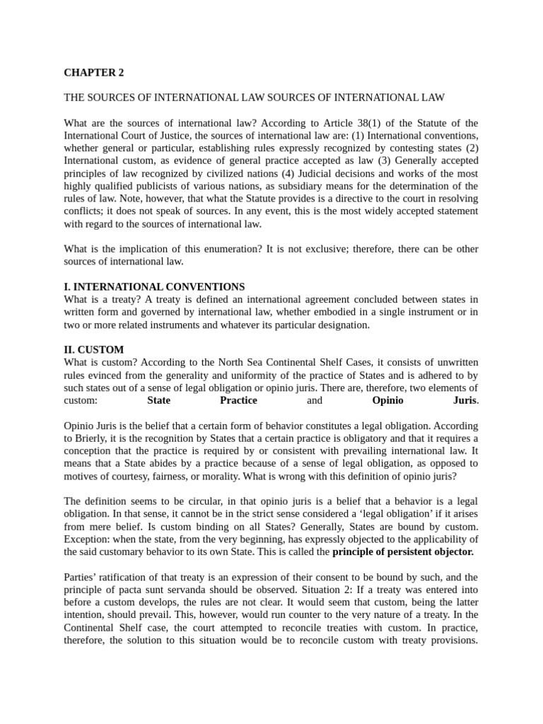 Sources of International Law Explained | PDF | International Law | Treaty