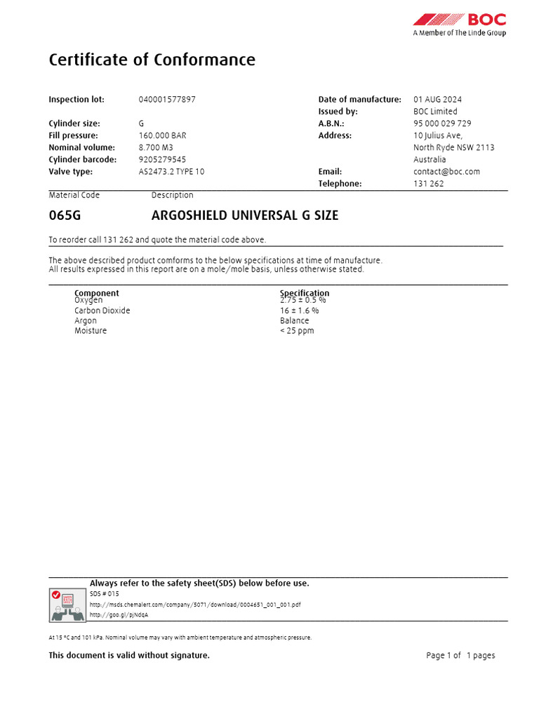 Argoshield Universal Composition Details | PDF