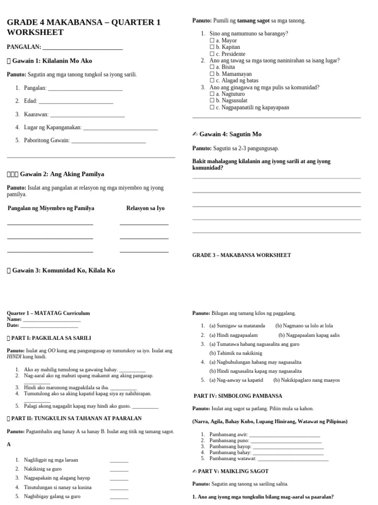 Grade 4 Makabansa | PDF