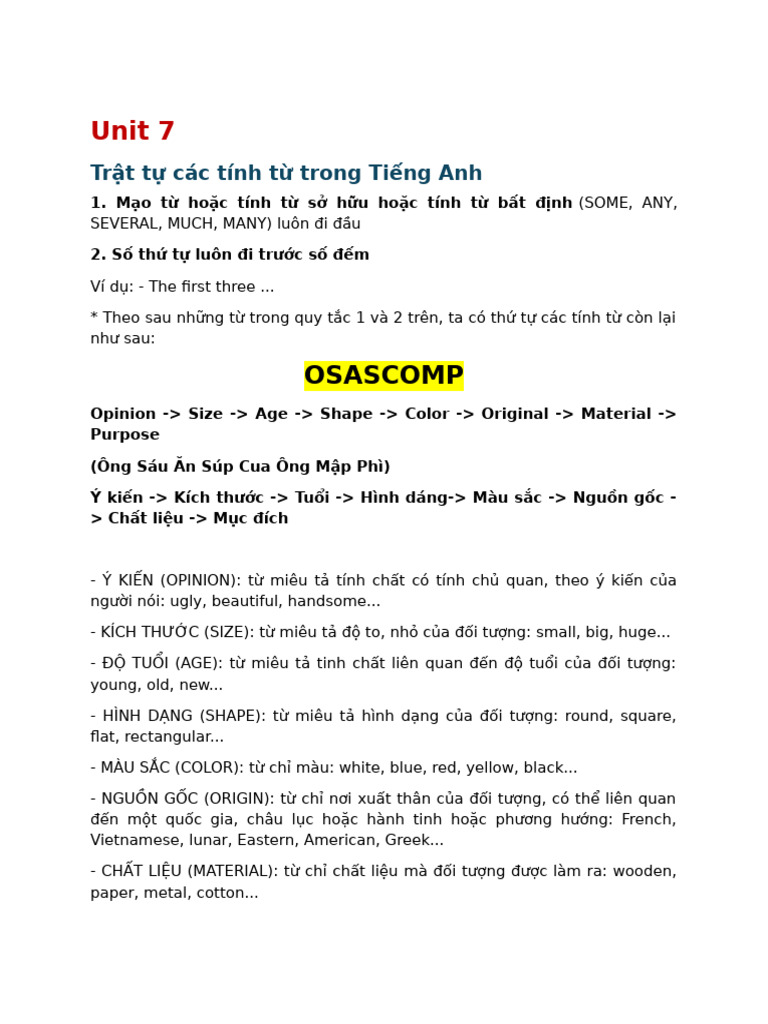 Unit 7: Osascomp | PDF
