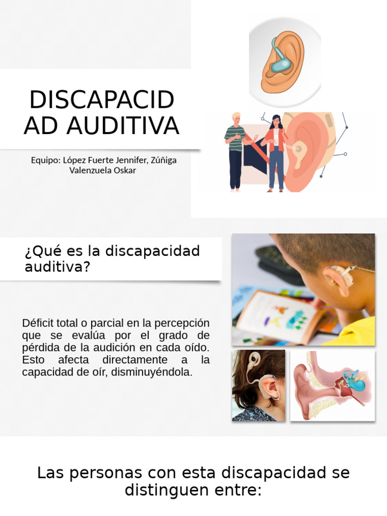 Discapacidad Auditiva: Tipos y Causas | PDF | Escuchando | Sistema ...