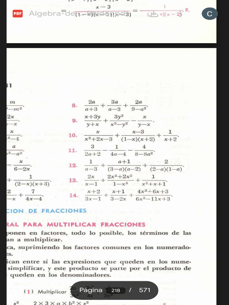 Ejercicio 92 del Álgebra de Baldor | PDF