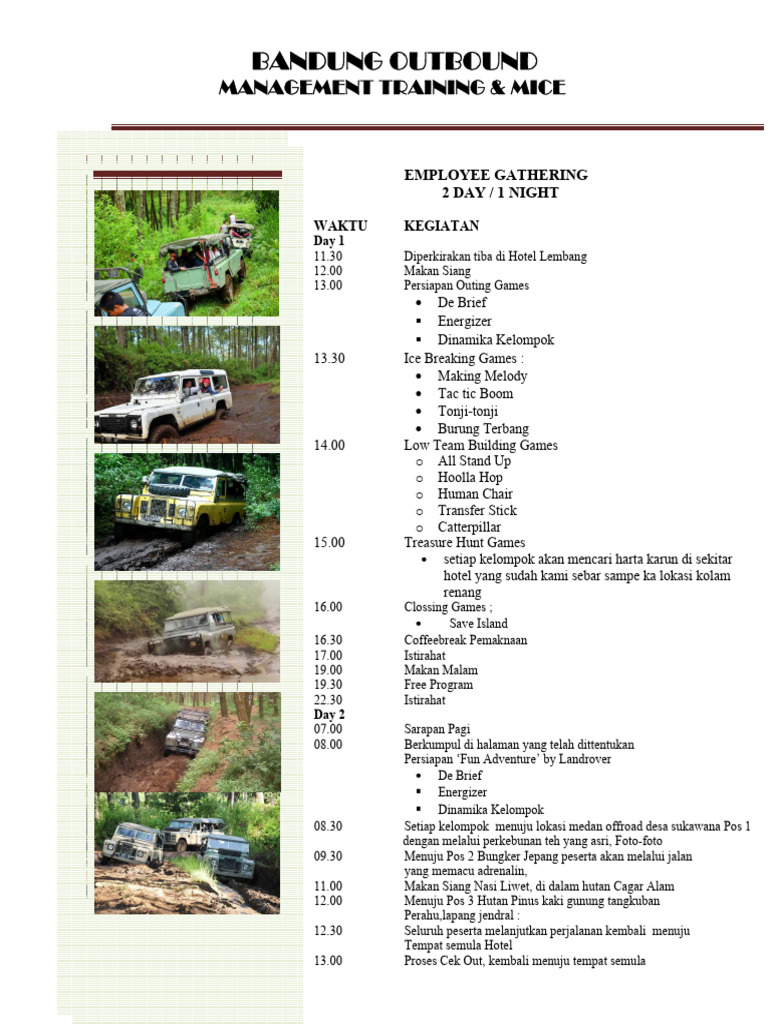 Outbound Management Training Bandung | PDF
