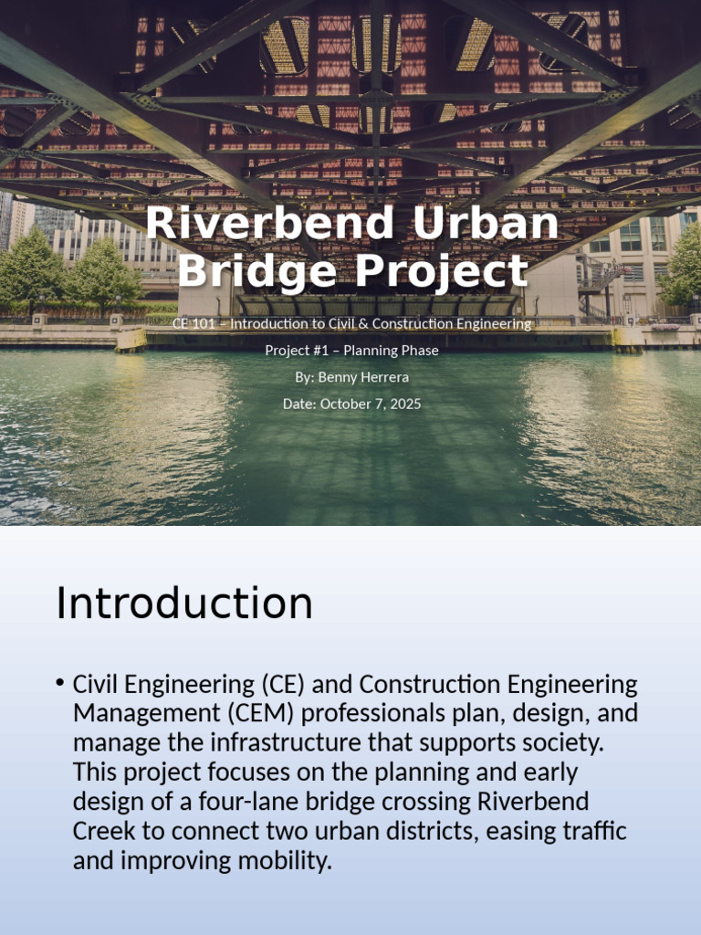 Riverbend Bridge Project Overview | PDF | Concrete | Civil Engineering