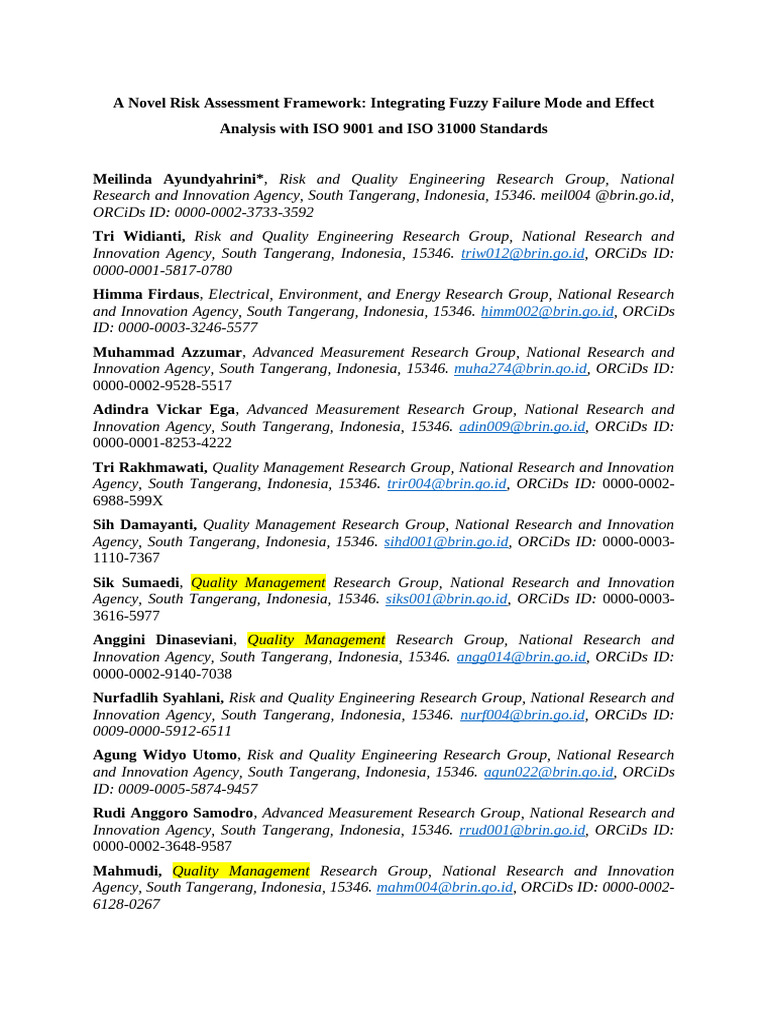 Fuzzy FMEA Framework with ISO Standards | PDF | Risk | Risk Management