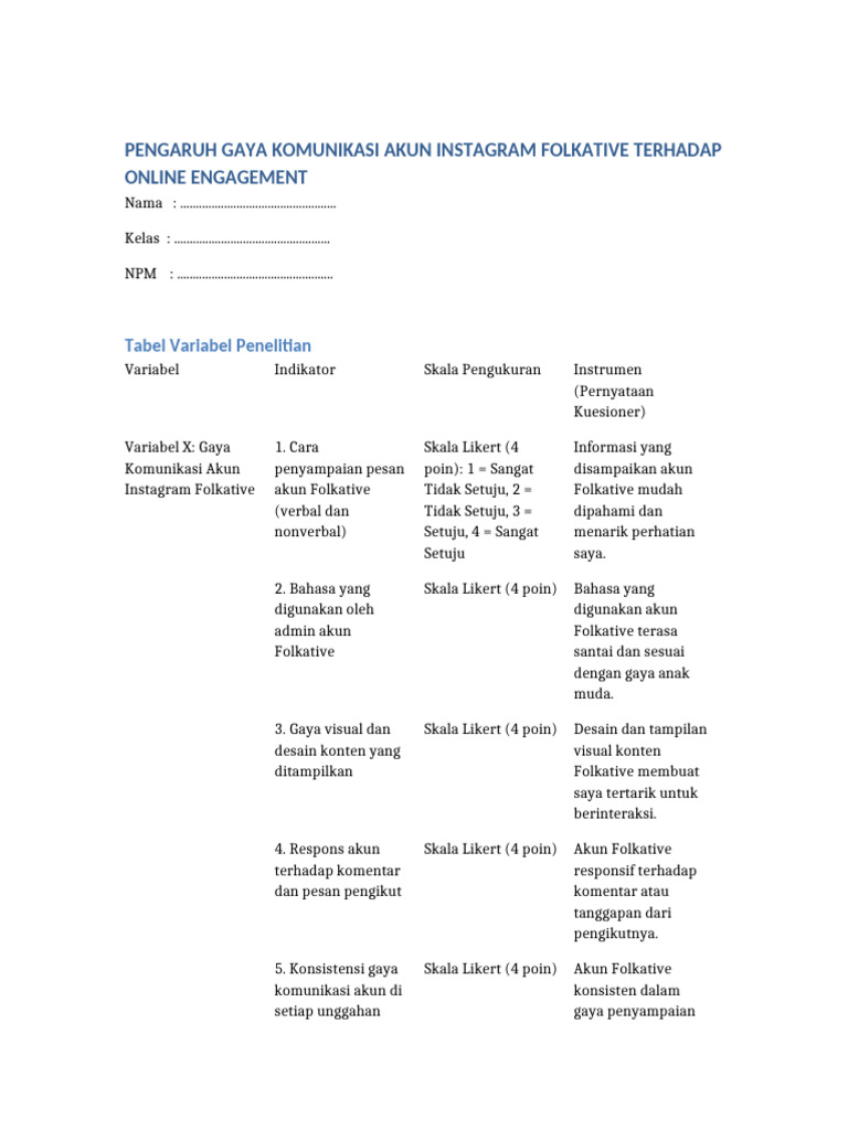 Gaya Komunikasi Folkative dan Engagement | PDF