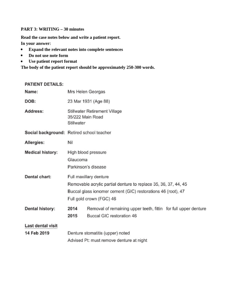 Patient Report Writing Guidelines | PDF