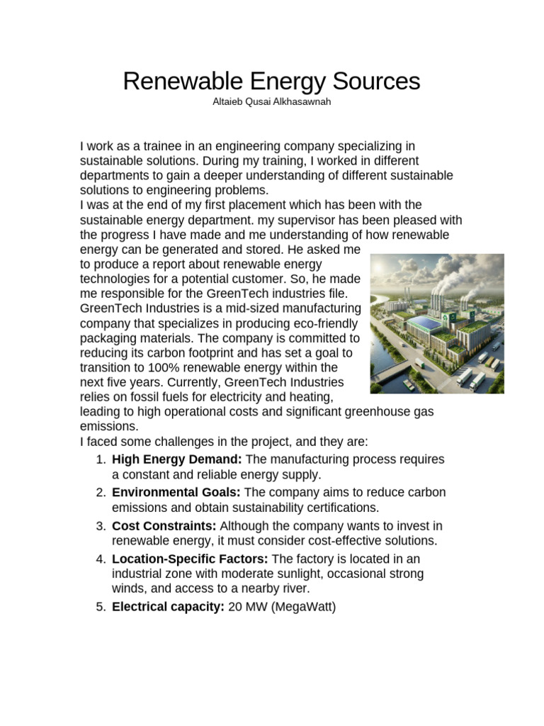 Renewable Energy Sources 1st Ass | PDF | Photovoltaics | Photovoltaic ...