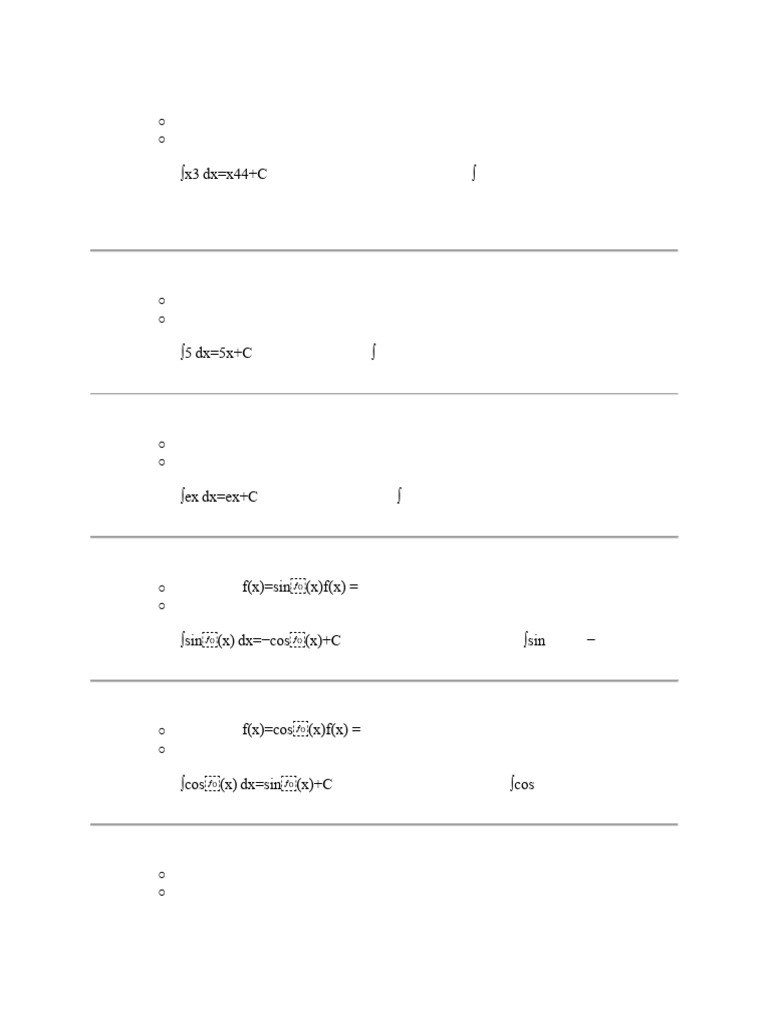 Essential Integral Calculus Rules | PDF