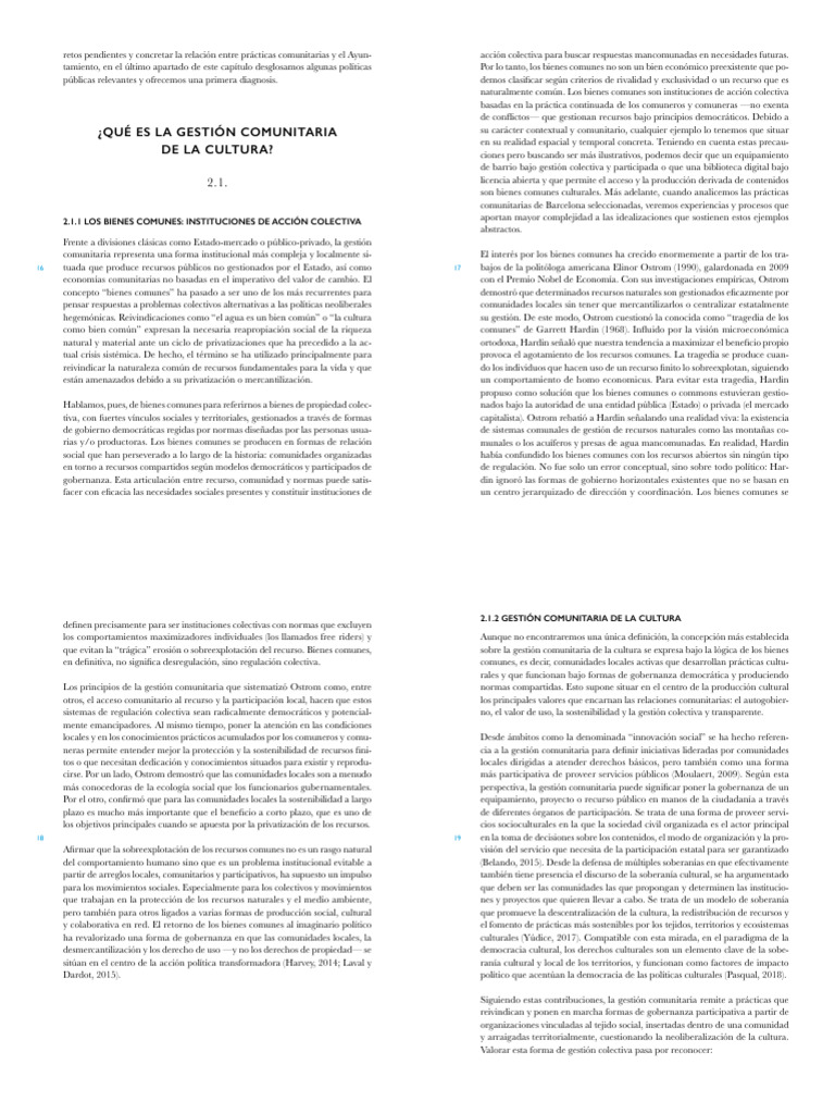 Gestión Comunitaria de la Cultura: Bienes Comunes | PDF | Democracia ...
