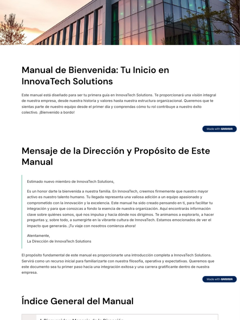 Guía de Bienvenida a InnovaTech Solutions | PDF | Ingeniería de ...