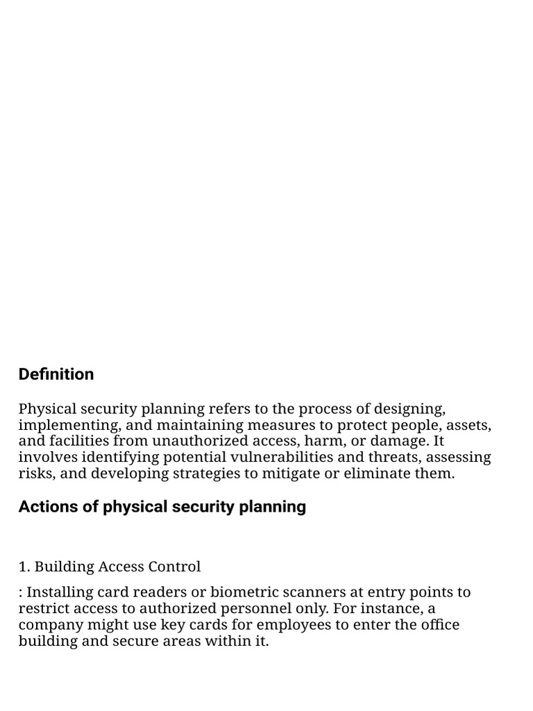 Physical Security Planning Overview | PDF | Physical Security ...