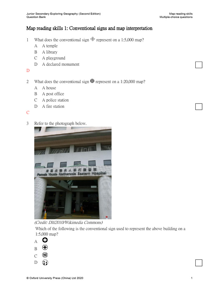 Map Reading Skills Question Bank | PDF | Earth Sciences | Agriculture