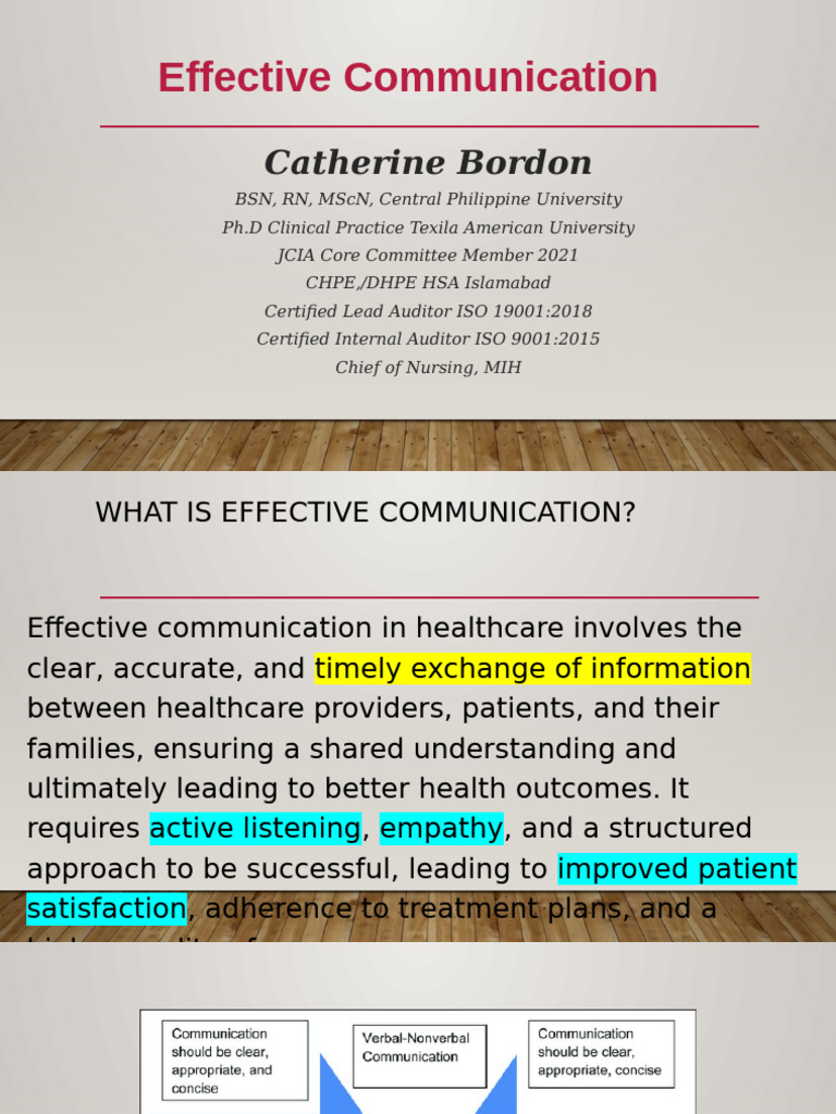 Effective Communication in Healthcare | PDF | Medical Error | Patient