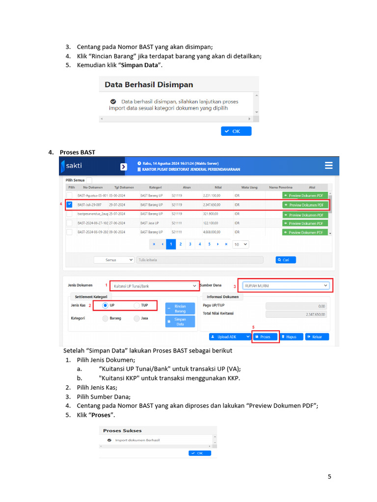 Proses BAST dan Penyimpanan Data | PDF