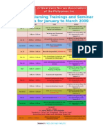 CCNAPI Schedule of Nursing Trainings and Seminar Workshops For January To February 2009