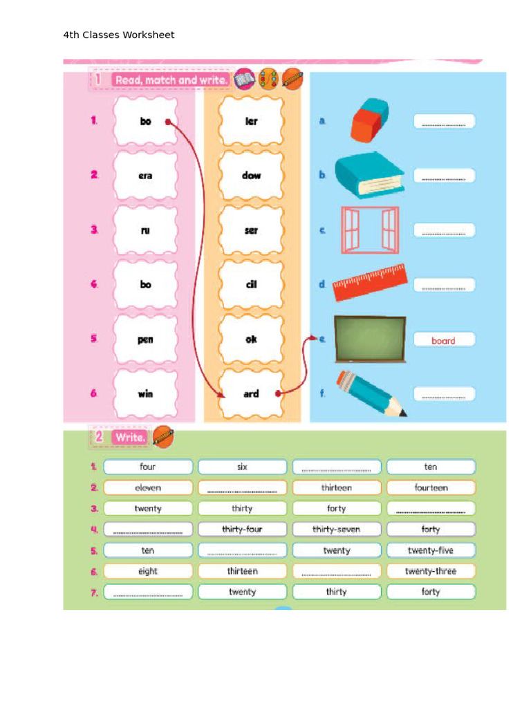 4th Worksheet | PDF