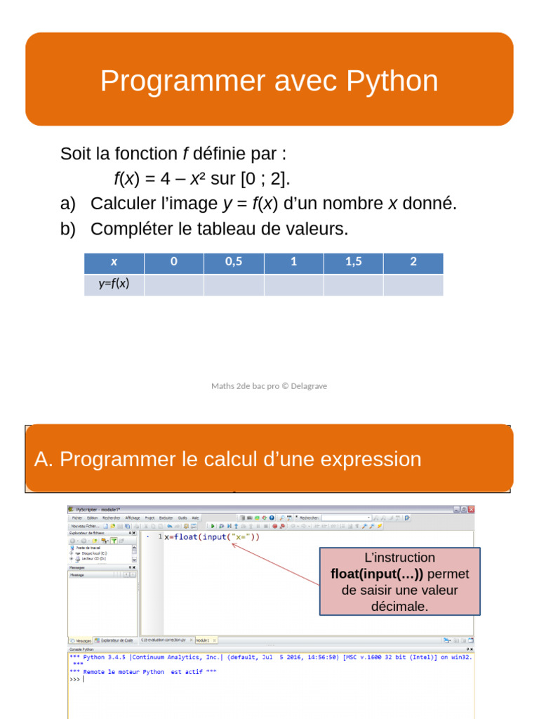 Programmer f(x) en Python : Guide pratique | PDF | Structure de ...