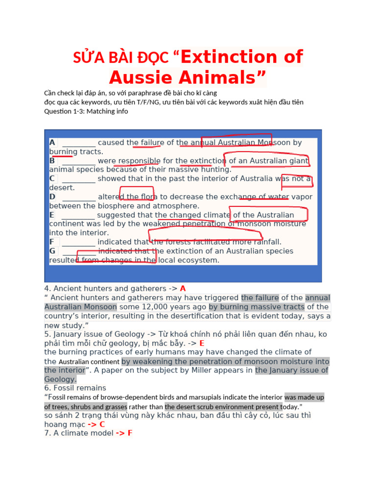 Extinction of Aussie Animals Explained | PDF | Australia | Lake