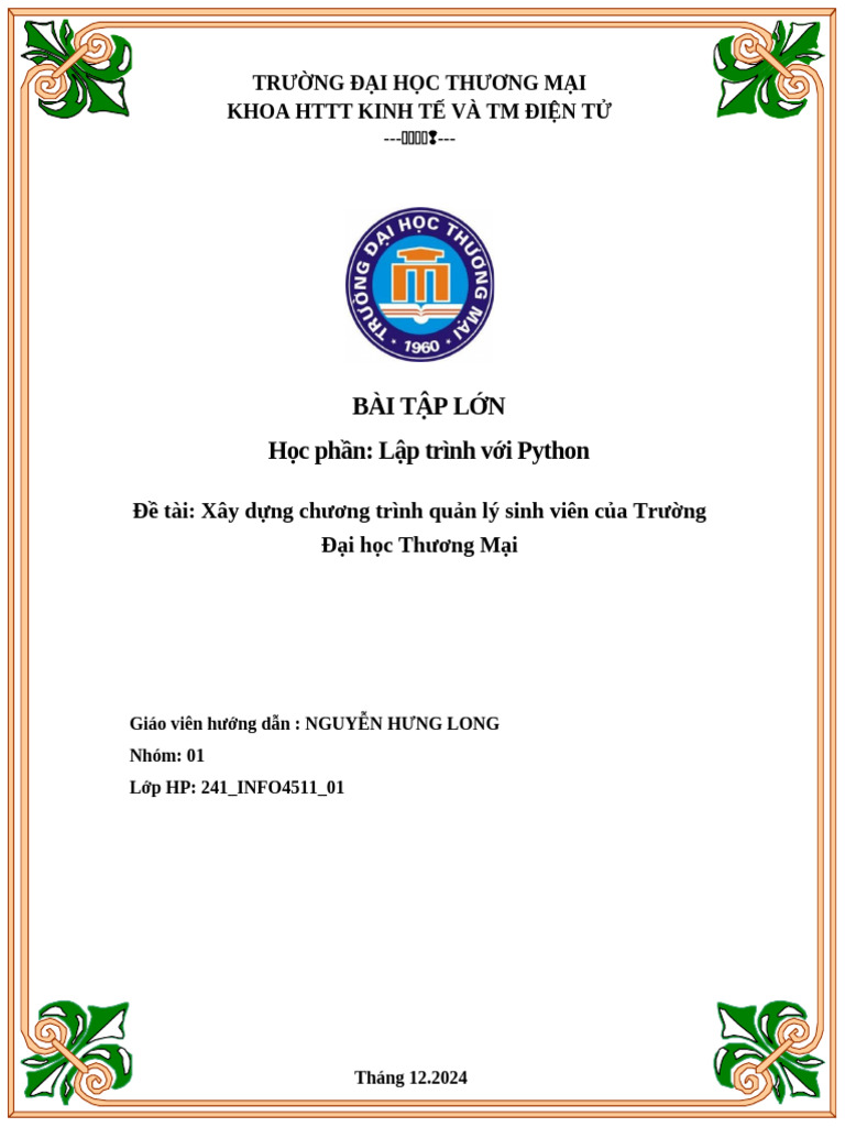 Nhóm 1 BTL Python | PDF