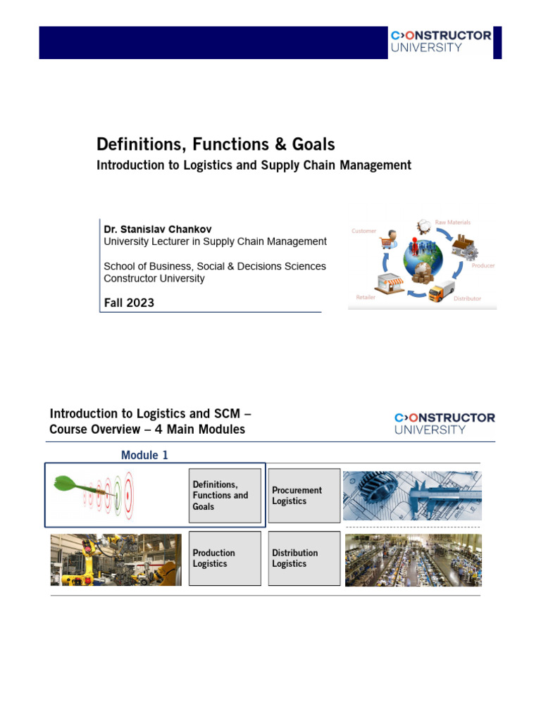 Introduction to Logistics and SCM Course | PDF | Supply Chain ...