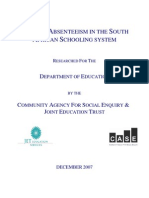 Learner Absenteeism in South African Schools