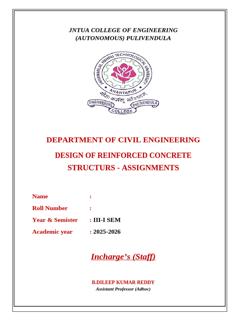 Reinforced Concrete Design Assignments | PDF