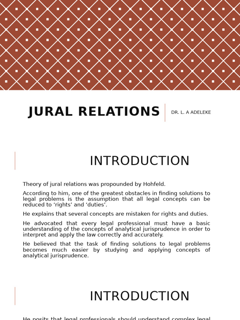 Understanding Jural Relations Concepts | PDF | Jurisprudence | Common Law