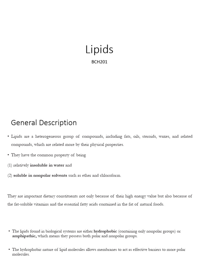 Overview of Lipids and Their Functions | PDF | Lipid | Fatty Acid