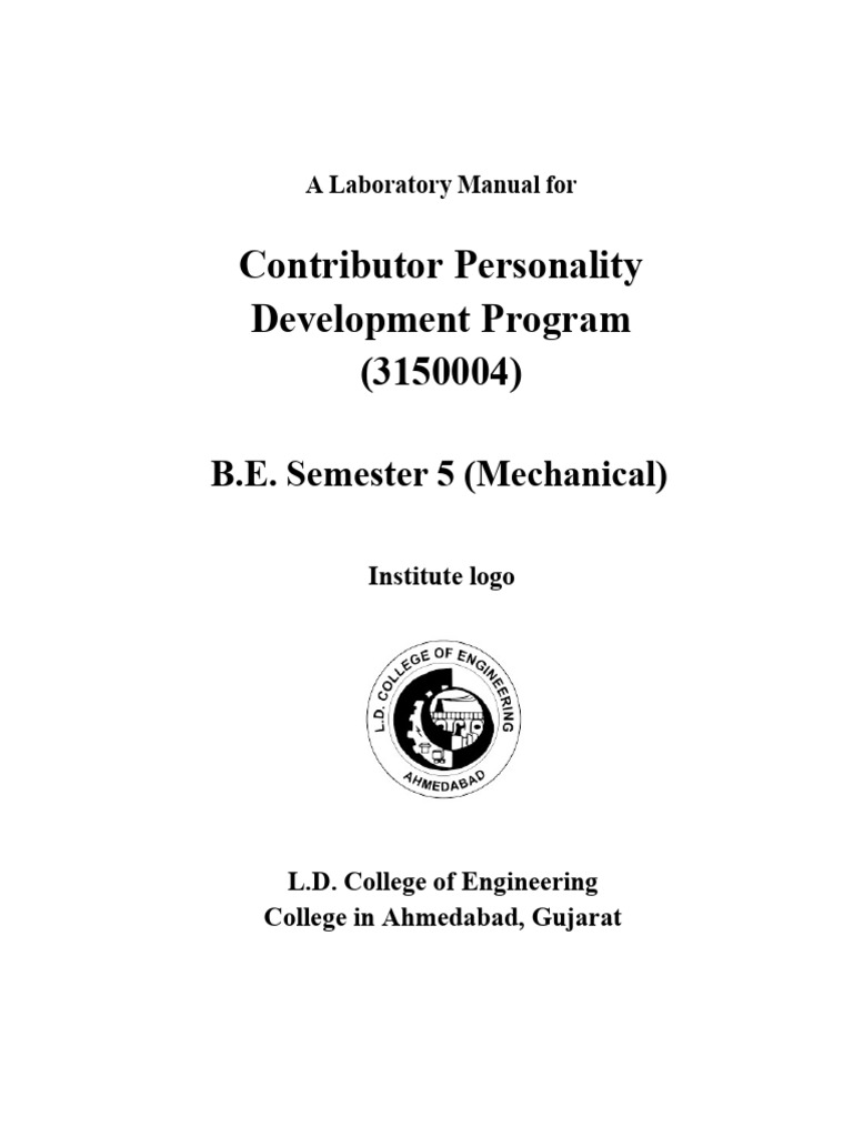 Contributor Personality Development Guide | PDF