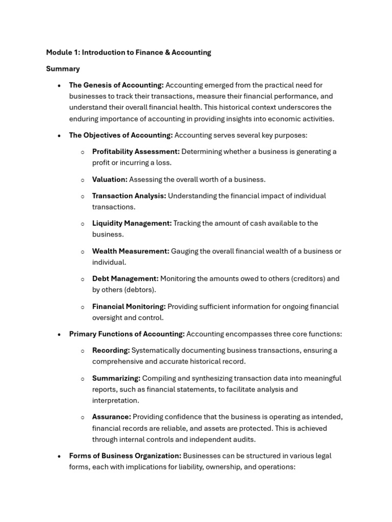 Introduction to Finance & Accounting Basics | PDF | Debits And Credits ...