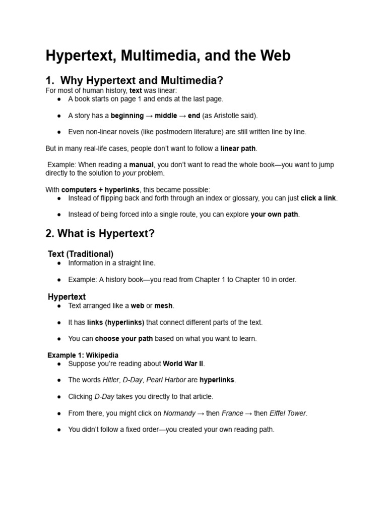 Hypertext, Multimedia, and The Web | PDF | World Wide Web | Internet & Web