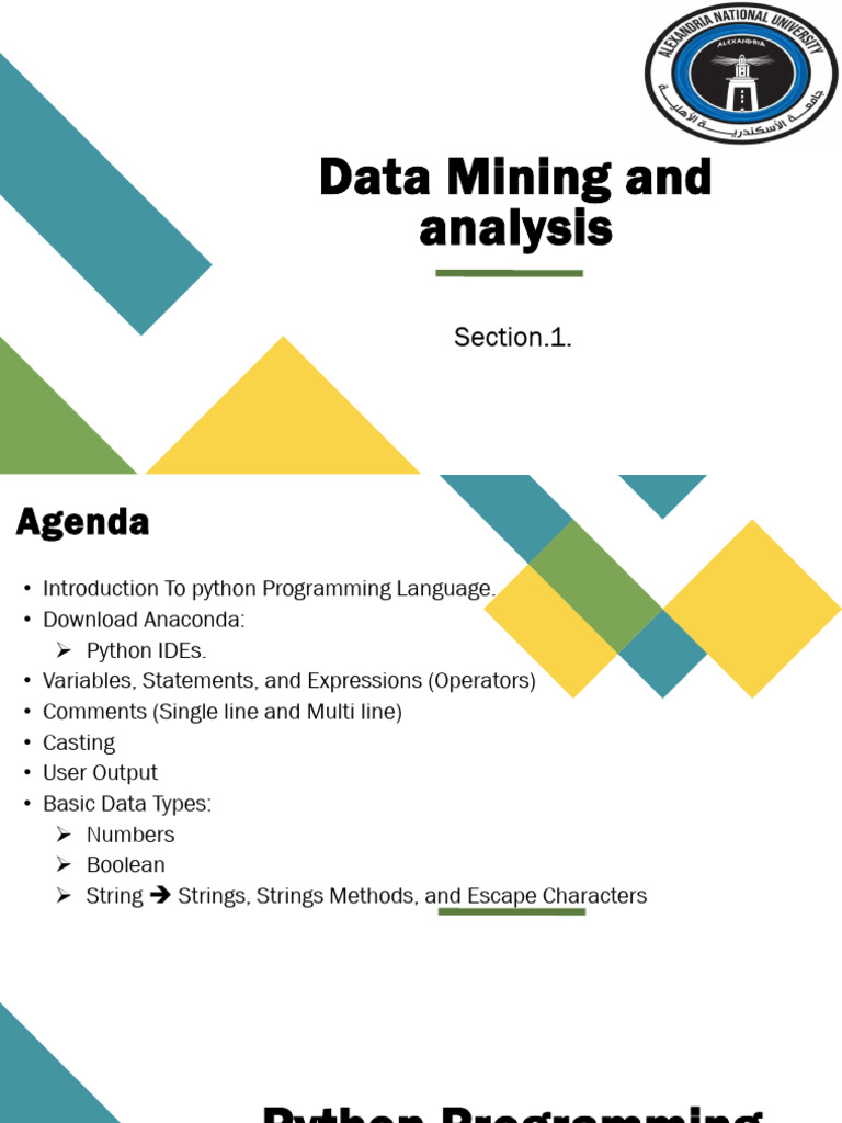 DM Sec1 | PDF | Python (Programming Language) | Integrated Development ...