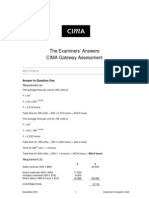 The Examiners' Answers CIMA Gateway Assessment: Section A