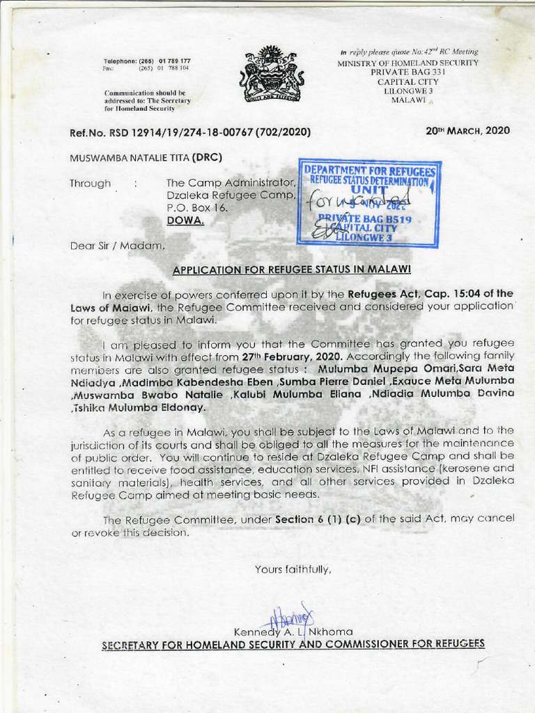 Refugee Status | PDF