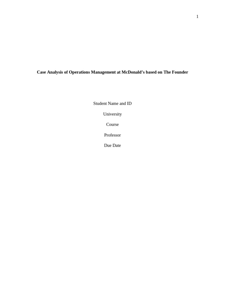 McDonald's Operations Management Analysis | PDF | Mc Donald's | Franchising