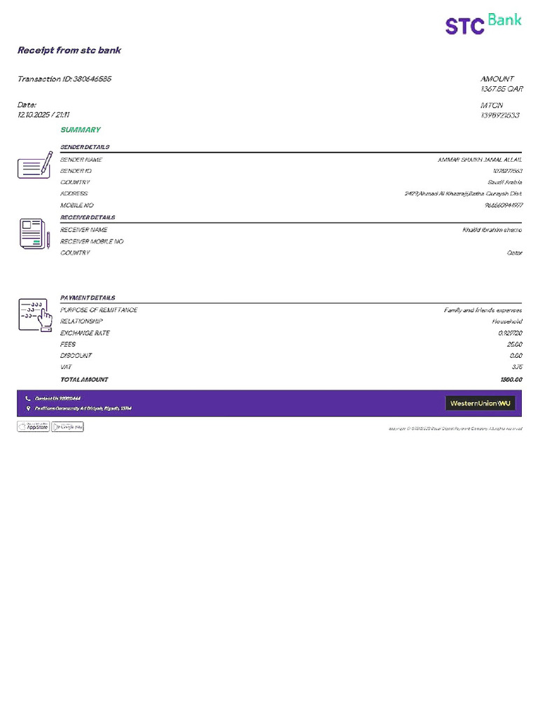Stcpay WU 380646585 PDF | PDF