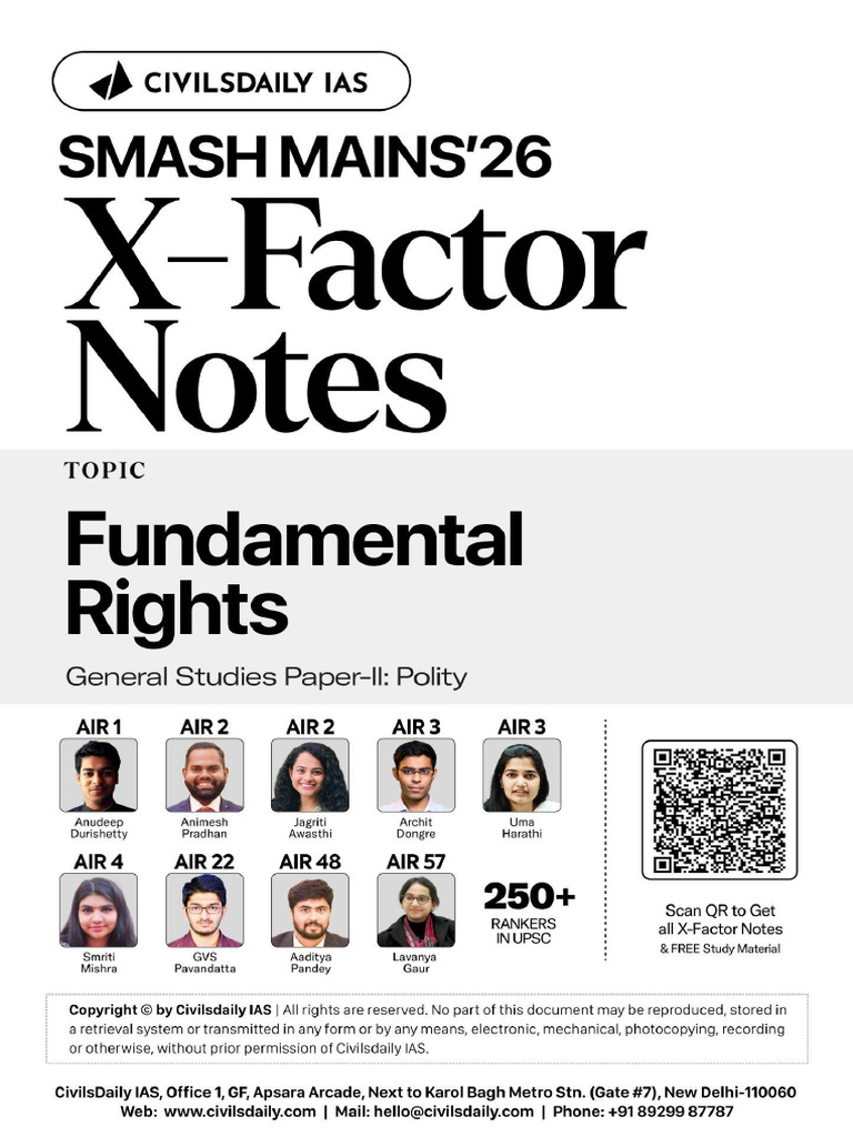 Fundamental Rights - X Factor Notes - 1759383164 | PDF | Justice ...