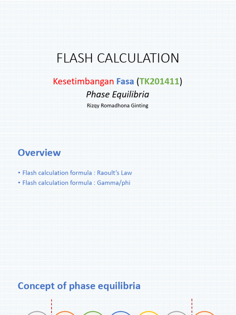 Metode Perhitungan Flash dalam Kesetimbangan Fasa | PDF