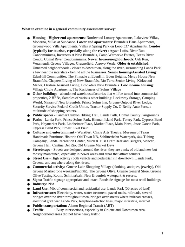 Community Assessment Survey Insights | PDF | Transport