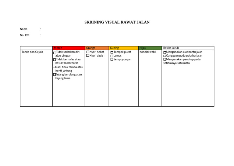 Skrining Visual Risiko Jatuh Rawat Jalan | PDF