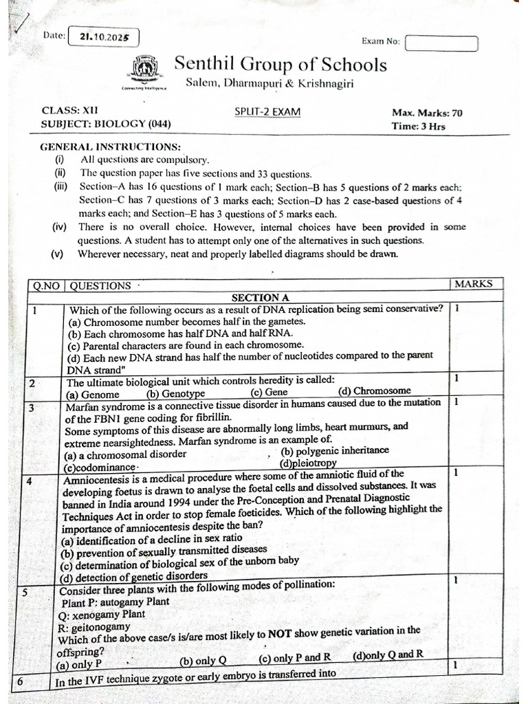 Bio Topper Test | PDF